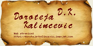 Doroteja Kalinčević vizit kartica